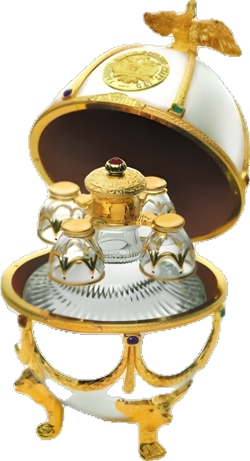Imperial Collection Super Premium Vodka in Faberge Egg White And Gold 750ml
