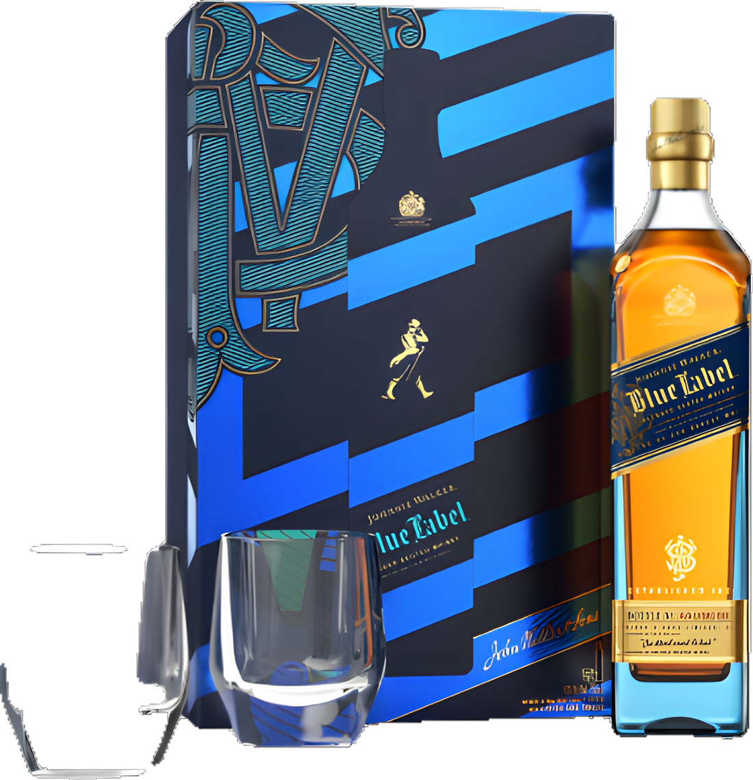 Johnnie Walker Blue with 2 Crystal Glasses 750ml