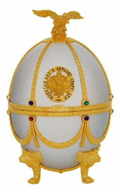 Imperial Collection Super Premium Vodka in Faberge Egg White And Gold 750ml