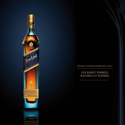 Johnnie Walker Blue with 2 Crystal Glasses 750ml
