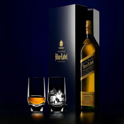 Johnnie Walker Blue with 2 Crystal Glasses 750ml