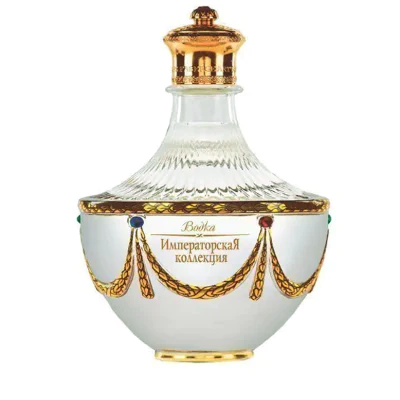 Imperial Collection Super Premium Vodka in Faberge Egg White And Gold 750ml
