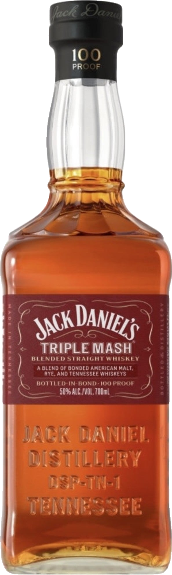 Jack Daniels Triple Mash Blended Straight Whiskey 50% Alc 100 Proof 750ml